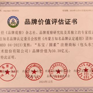 东宝/圆素品牌价值评估证书